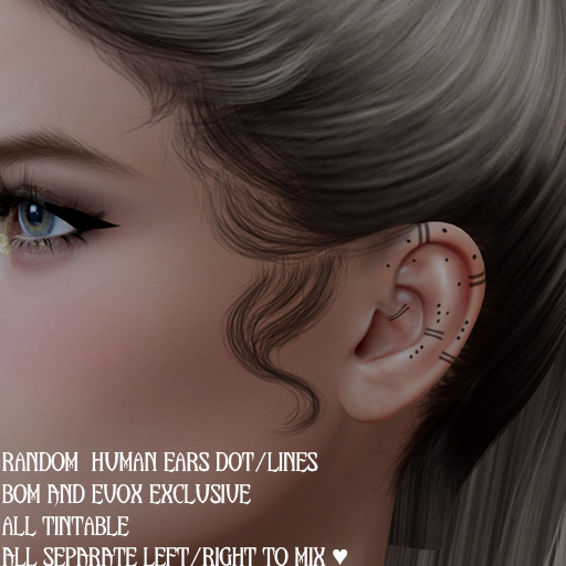 PC// Simple Ears dots /lines/ evox (tintable)