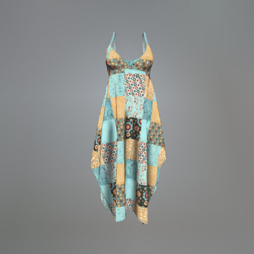 Blue Patchwork Belleza Dress