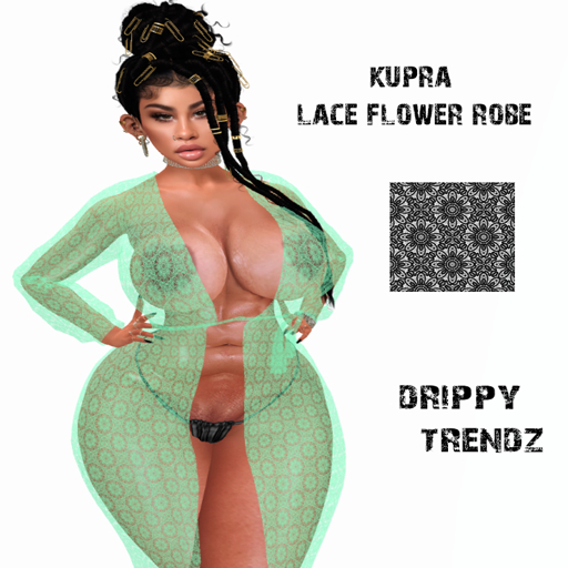 DT: Kupra Lace Flower Robe -Teal