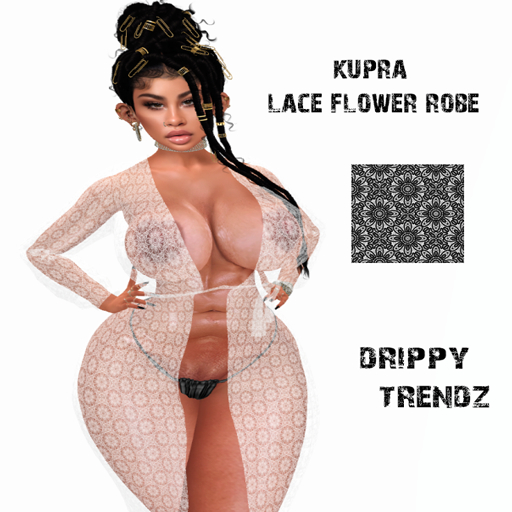 DT: Kupra Lace Flower Robe -White
