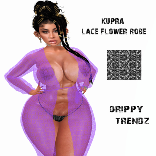 DT: Kupra Lace Flower Robe -Purple