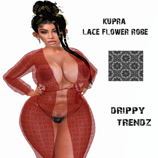 DT: Kupra Lace Flower Robe -Red