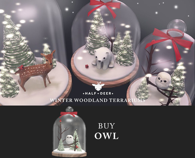 +Half-Deer+ Winter Woodland Terrarium [Owl]