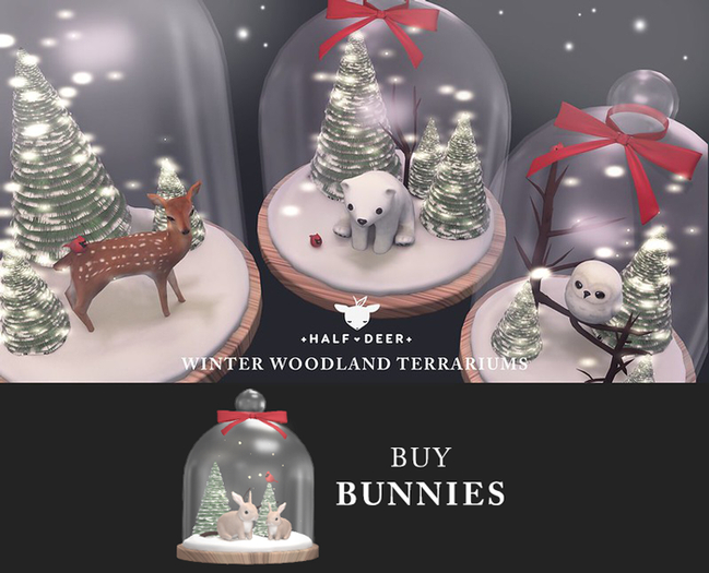 +Half-Deer+ Winter Woodland Terrarium [Bunnies]