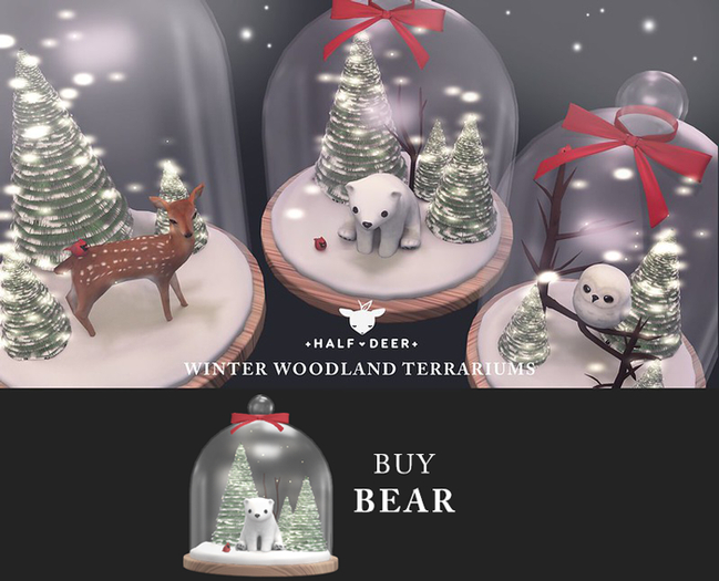 +Half-Deer+ Winter Woodland Terrarium [Bear]