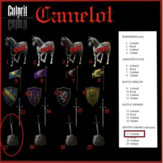 Culprit Camelot Destiny Sword Celestial