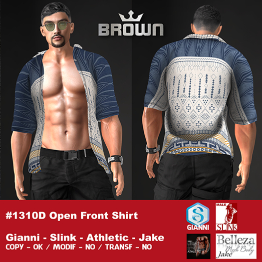 1310 Open Front Shirt w/ HUD 9 Colors BOX