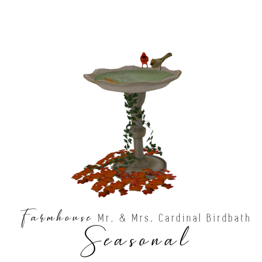 Farmhouse - Mr. & Mrs. Cardinal Fall Bird Bath