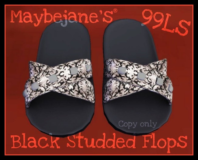 ! ! ! Maybejane's Black Studded Flops