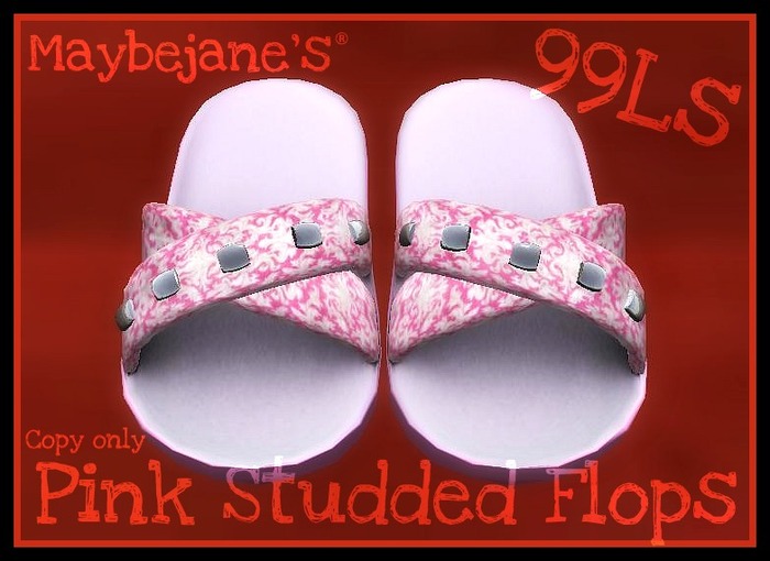! ! ! Maybejane's Pink Studded Flops