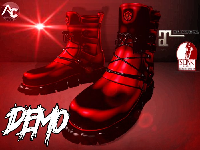 ::AC::[DEMO] RED GOTH BOOTS/MAITREYA/SLINK