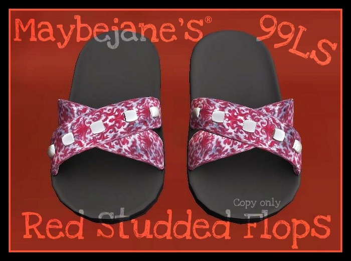 ! ! ! Maybejane's Red Studded Flops - 50% OFF!