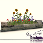 Serendipity Designs - Log Sunflower Planter