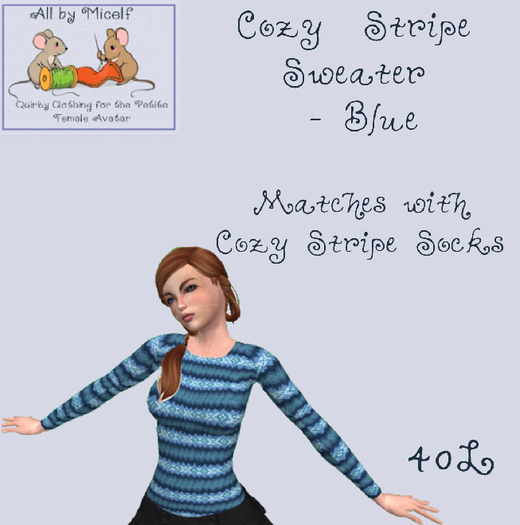 AbM  Cozy Stripes Sweater - Blue