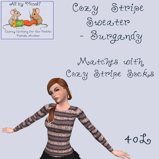 AbM Cozy Stripes Sweater - Burgandy