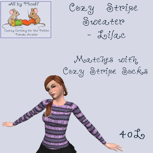 AbM Cozy Stripes Sweater - Lilac