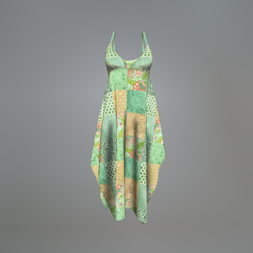Green Patchwork Maitreya Dress
