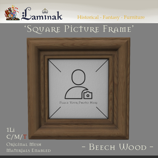 Laminak - Square Wall Hanging Picture Frame - Beech Wood - Boxed