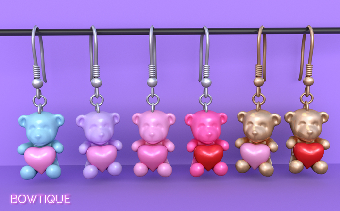 Bowtique - Teddy Bear Heart Earrings
