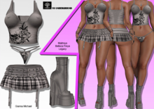 **GIANNA MICHAEL WHITE TARTAN ROCKER STYLE COMPLET OUTFIT**