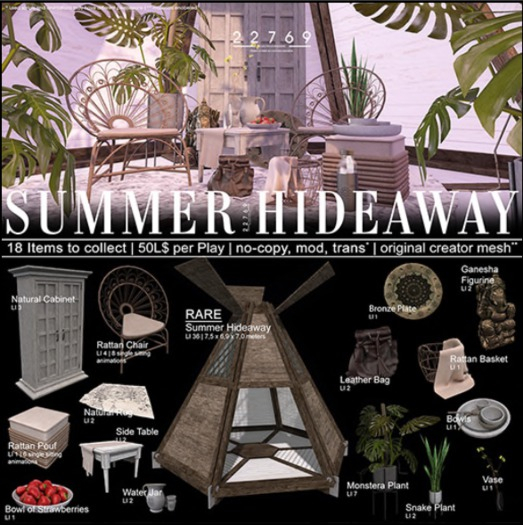 22769 - Natural Rattan Pouf