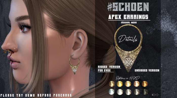 #SCHOEN - Apex Earrings - Evox/ unrigged