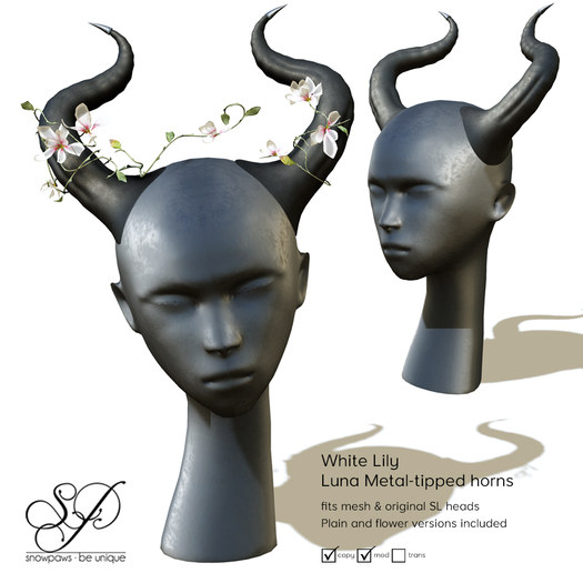 Snowpaws - Luna Horns - White Lily