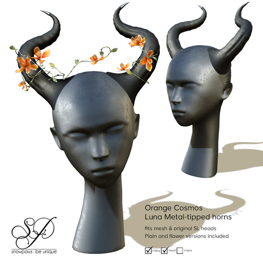 Snowpaws - Luna Horns - Orange Cosmos