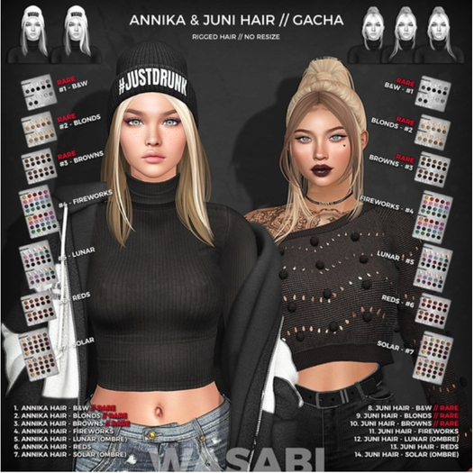 Wasabi // Annika Mesh Hair - #6 Reds