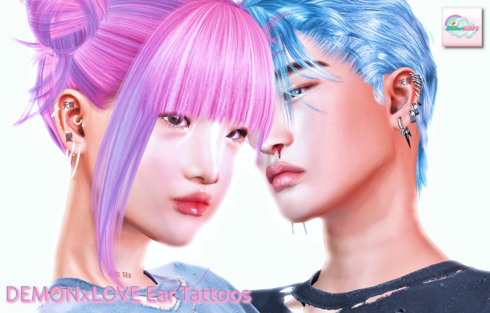 ~*Glitterburps*~ DEMONxLOVE Ear Tattoo