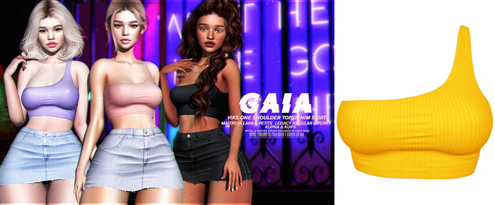 Gaia - viks one shoulder top//sunny