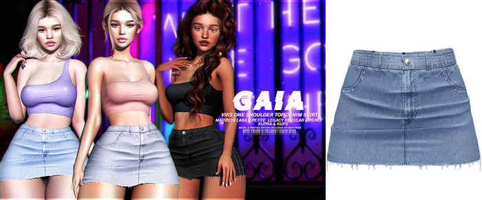 Gaia - viks denim skirt//navy