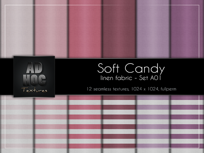AD HOC - SOFT CANDY - Set A01 - Fabric Linen (unicolor and stripes)