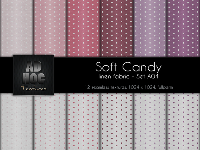 AD HOC - SOFT CANDY - Set A04 - Fabric Linen (polka dots)