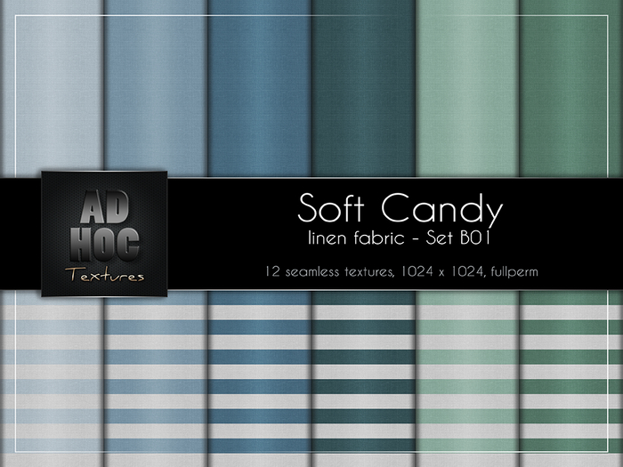 AD HOC - SOFT CANDY - Set B01 - Fabric Linen (unicolor and stripes)