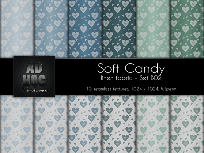 AD HOC - SOFT CANDY - Set B02 - Fabric Linen (hearts)