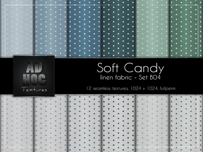 AD HOC - SOFT CANDY - Set B04 - Fabric Linen (polka dots)