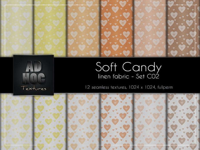 AD HOC - SOFT CANDY - Set C02 - Fabric Linen (hearts)