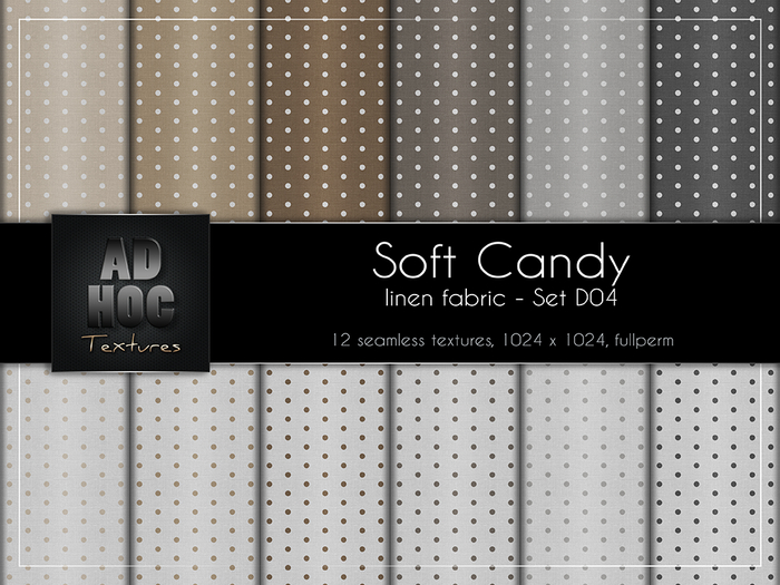AD HOC - SOFT CANDY - Set D04 - Fabric Linen (polka dots)