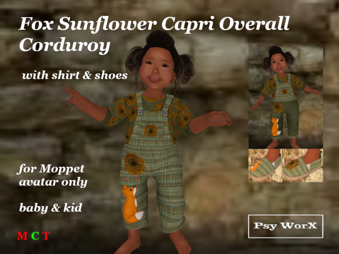 >PsyWorX< Fox Sunflower Overall & Shoes Moppet B & K DEMO