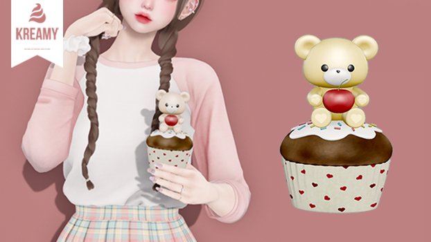 KREAMY. bear cupcake : lemon