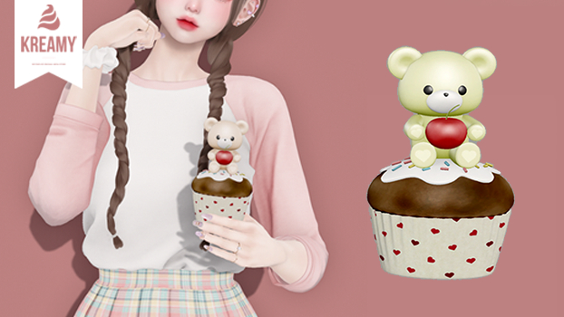 KREAMY. bear cupcake : melon