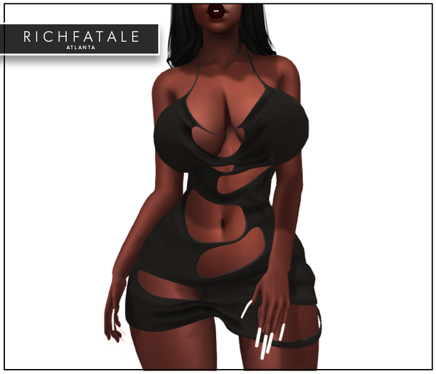 $RICH FATALE - ZACOYA DRESS - ONYX