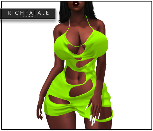 $RICH FATALE - ZACOYA DRESS - SLIME