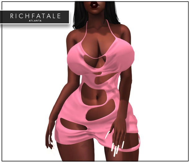 $RICH FATALE - ZACOYA DRESS - BUBBLEGUM