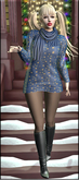Aspen Sweater Dress Blue Stars
