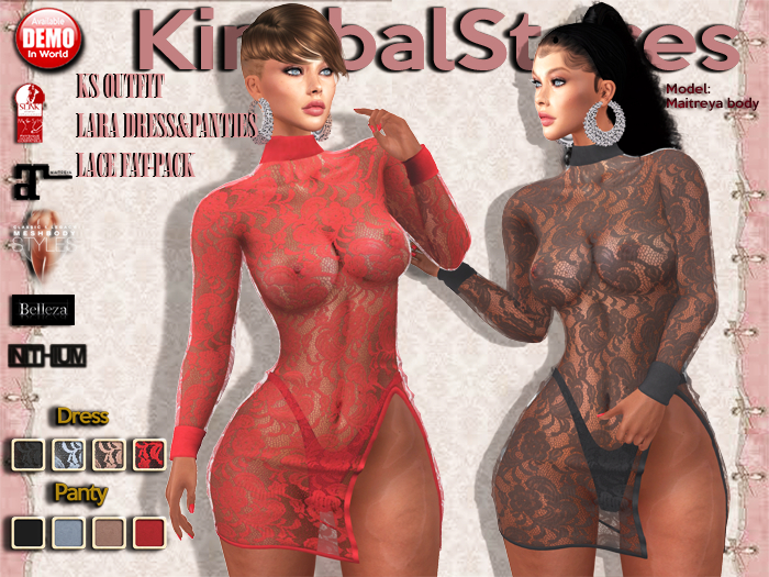 KS OUTFIT LARA DRESS&PANTIES LACE FAT-PACK
