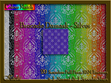 Brocade Damask Silver Seamless Texture Set