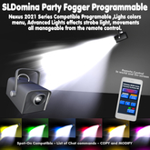 LIGHT SYSTEM 2021 SLDomina Party Fogger, Fog Machine, Lights color effects and strobe Remote control, Spoton Compatible