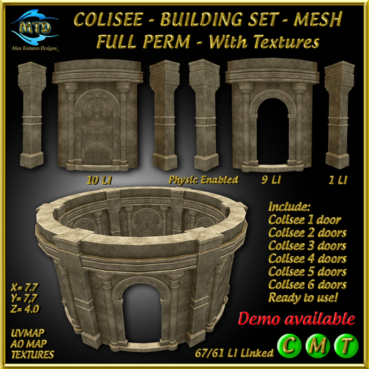 COLISEE - BUILDING SET - MESH - FULL PERM
